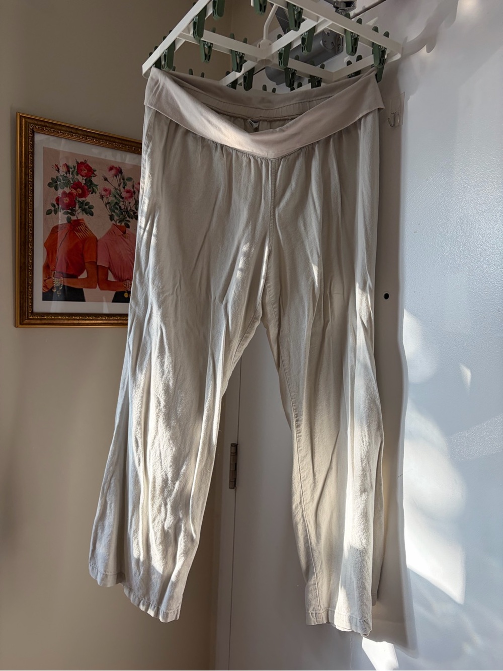 Old Navy Creamy white Wide-Leg Linen Lounge Pants